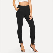 Load image into Gallery viewer, SHEIN Elastic Waist Mid Waist Skinny Trousers Autumn Office