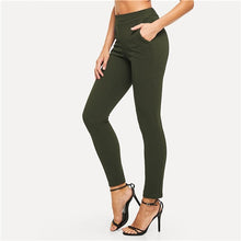 Load image into Gallery viewer, SHEIN Elastic Waist Mid Waist Skinny Trousers Autumn Office