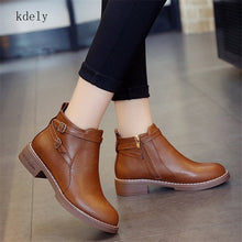 Load image into Gallery viewer, Women Ankle Martin Boots 2019 Autumn Female Casual Shoes Woman Flat