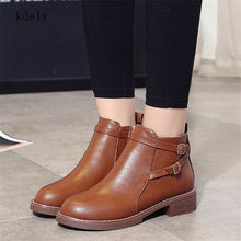 Load image into Gallery viewer, Women Ankle Martin Boots 2019 Autumn Female Casual Shoes Woman Flat